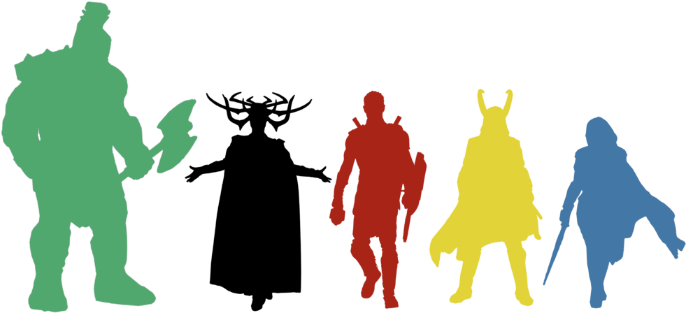 Thor Svg Silhouette Graphic Library Stock - Thor And Loki Silhouette (981x448)