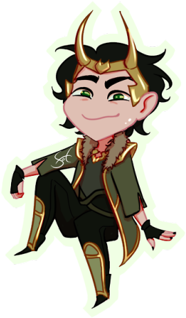 Fem Loki - Cartoon (500x470)