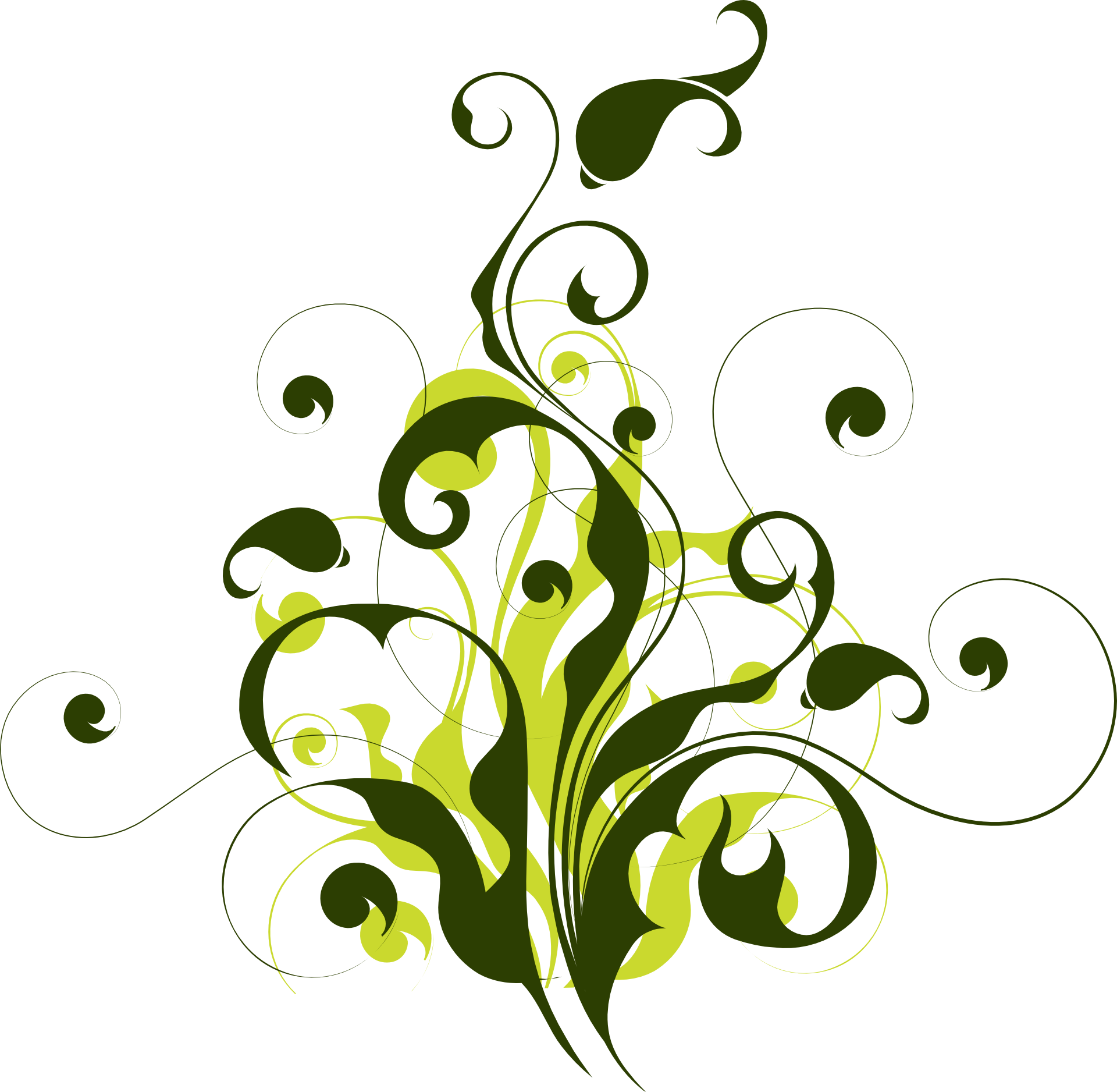 Abstract Floral Filigree Pattern Element - ลวดลาย Png (1920x1876)