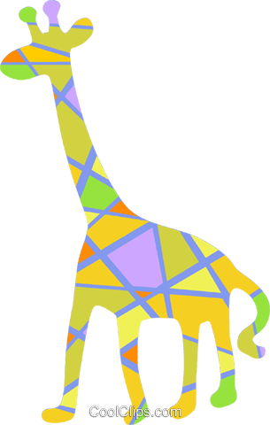 Jirafa De Colores Libres De Derechos Ilustraciones - Giraffe (305x480)