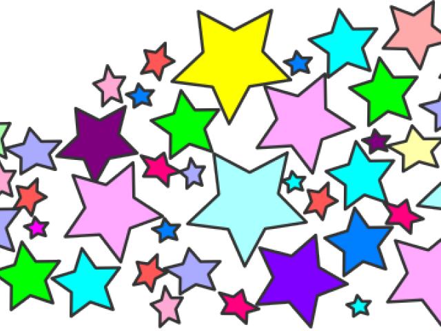 Shooting Star Clipart Transparent Background - Colorful Stars Clipart (640x480)