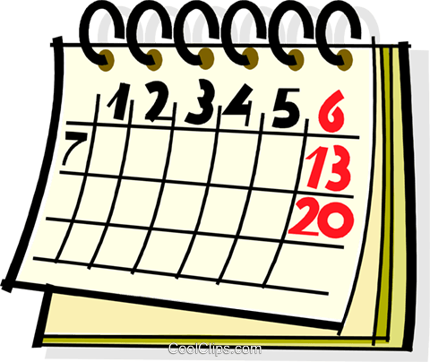 Calendário Livre De Direitos Vetores Clip Art Ilustração - Calendário Livre De Direitos Vetores Clip Art Ilustração (480x404)