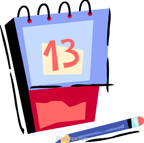 Calendário Com Lápis Livre De Direitos Vetores Clip - Calendario E Lapis Png (480x475)