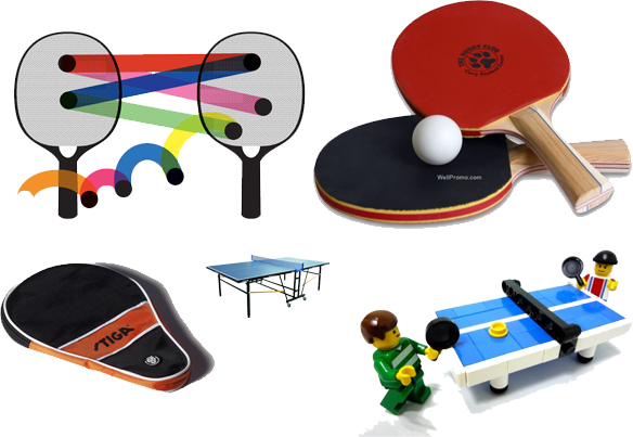 Raquetas Y Mesa De Ping Pong - Ping Pong Paddle (584x403)
