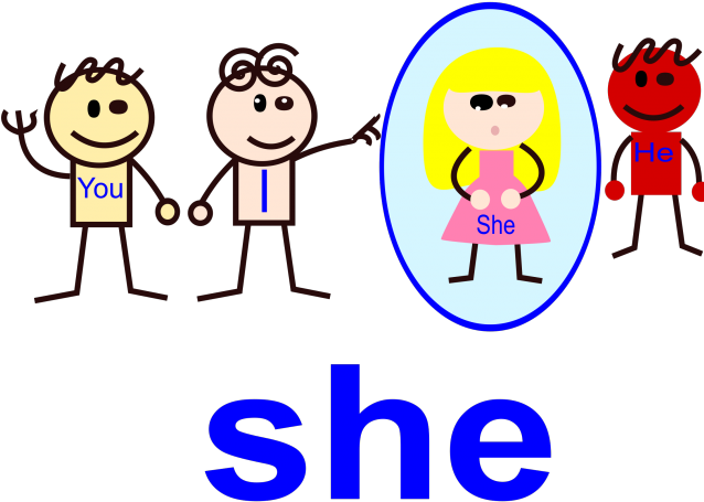 Pronoun Cliparts - She Subject Pronoun Clipart (640x480)