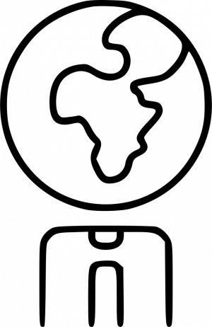 Internet Coloring Svg - Globe Line Icon (300x462)