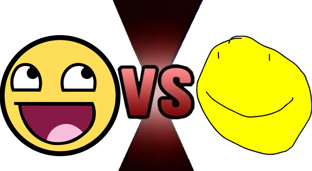 Awesome Face Versus Yellow Face By Brownpen0 - Super Super Happy Face Roblox (1024x560)