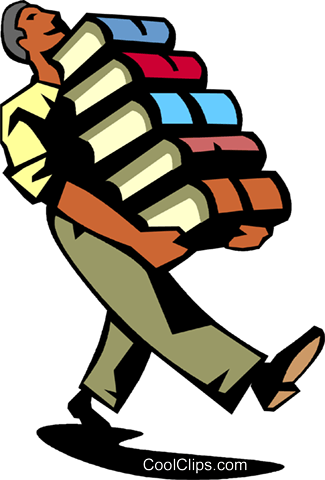Man With A Stack Of Books Royalty Free Vector Clip - Successful Student Behaviors (325x480)