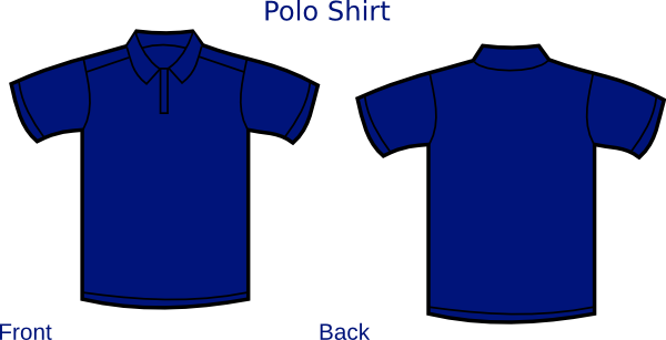 Polo Shirt Blue Plain (600x307)