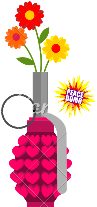 Hand Grenade With Hearts - Missile Flower (495x800)