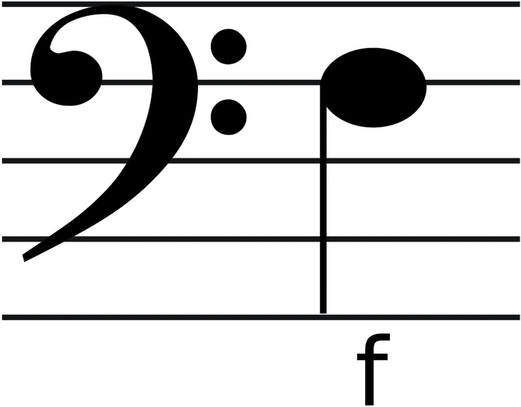 Clef Note Clipart Big - Bass Clef F Note (768x1137)