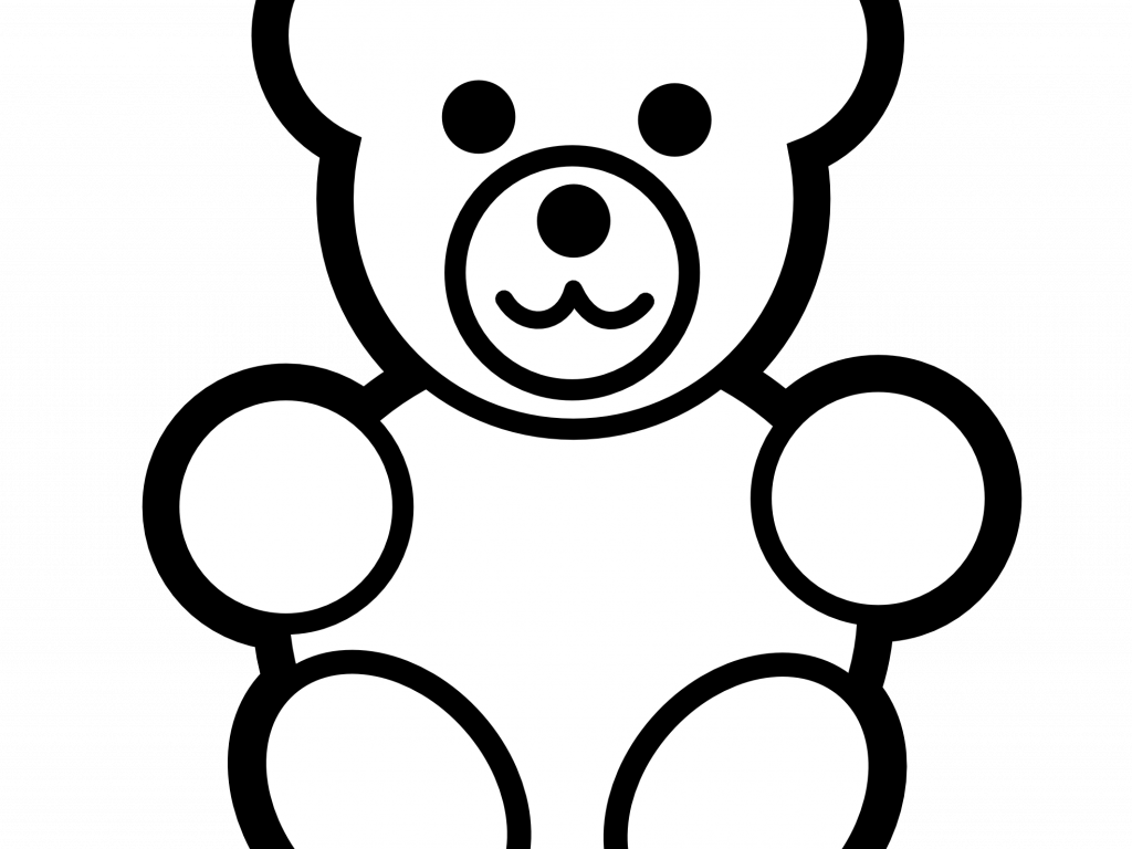 Download Baby Clipart Black And White - Teddy Bear Set Coloring Page (1024x768)