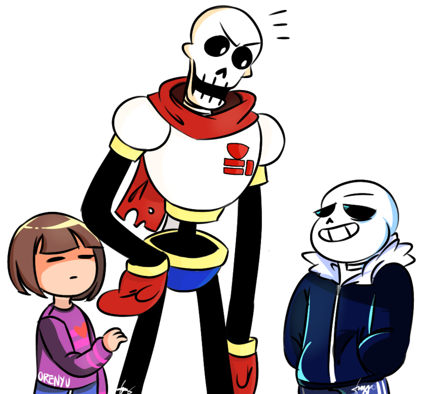 Papyrus - Undertale Sans And Papyrus And Frisk (894x894)