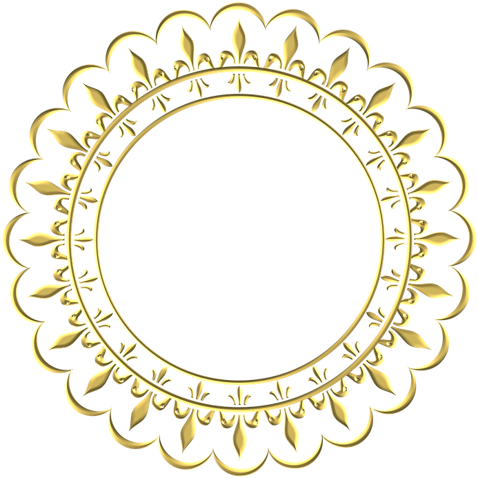 Gold Frame Round - Golden Frame Round (720x720)