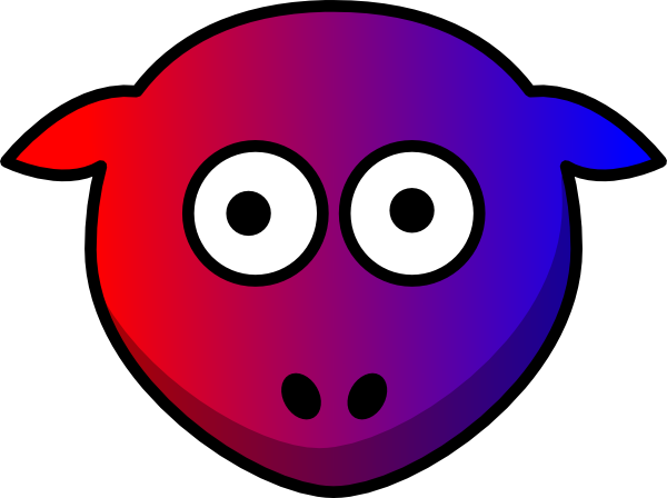 Sheep Red Purple Blue Toned Looking Straight Svg Clip - Sheep Red Purple Blue Toned Looking Straight Svg Clip (600x448)