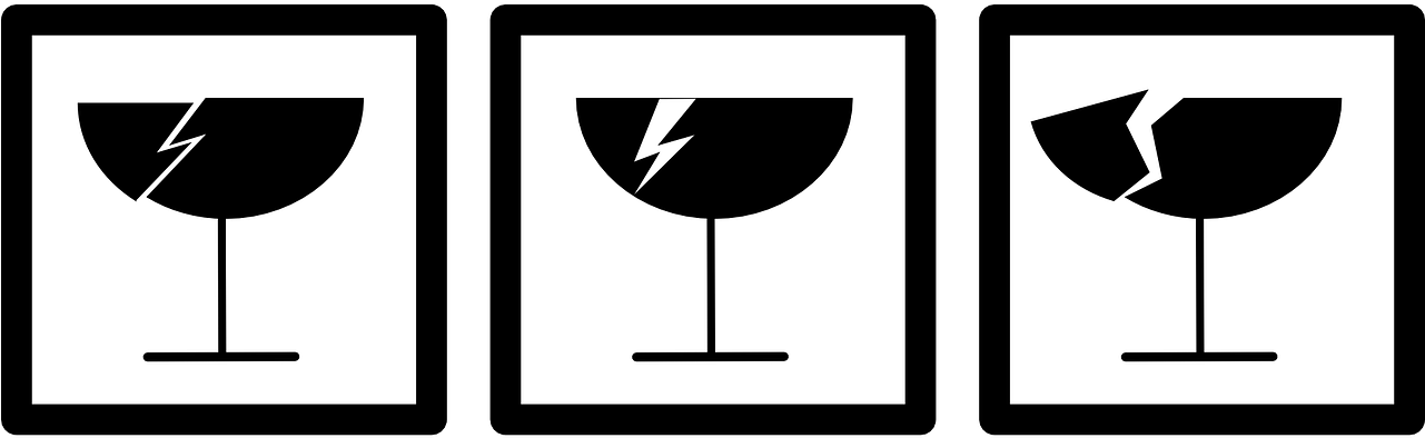Fragile Sign Label Clip Art - Broken Glass Clip Art (1280x640)