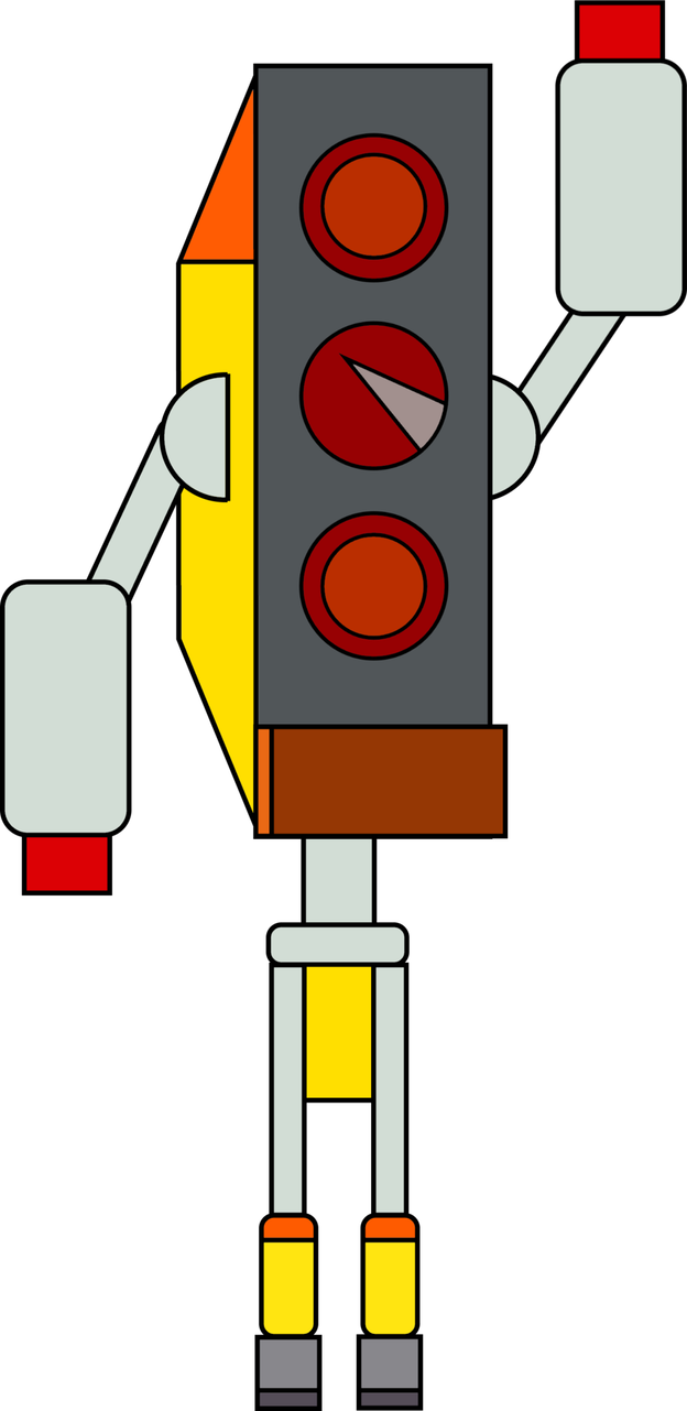 [commission] Dino Capture Robot By Catametro - Traffic Light (624x1281)