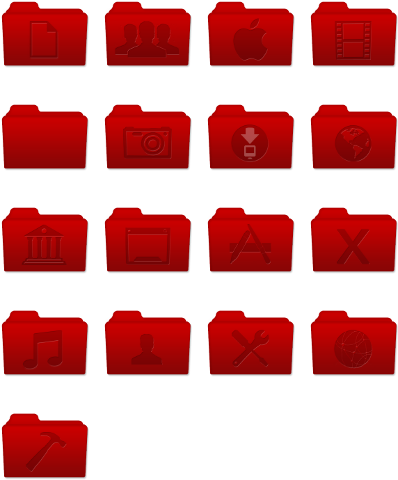 Mac Os X Clipart Icon - Red Mac Folder Icon (592x740)