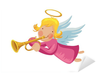 Vinilo Pixerstick Ángel Con La Trompeta Y Halo • Pixers® - Trumpet (400x400)
