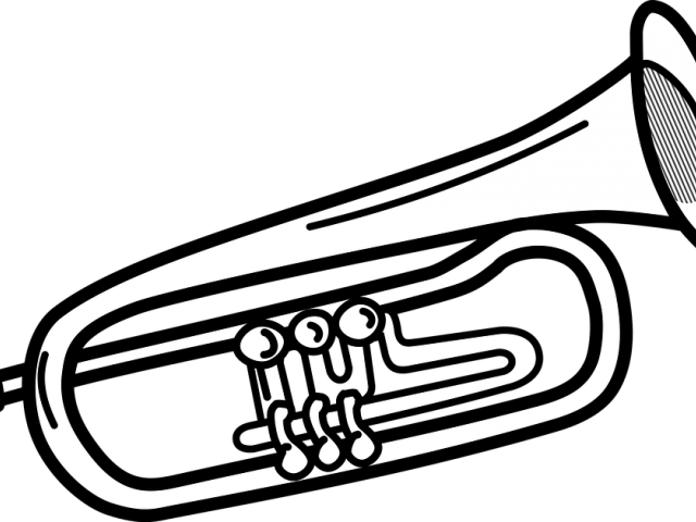Instrument Clipart Trumpet - Wind Instruments Clipart Black And White (640x480)