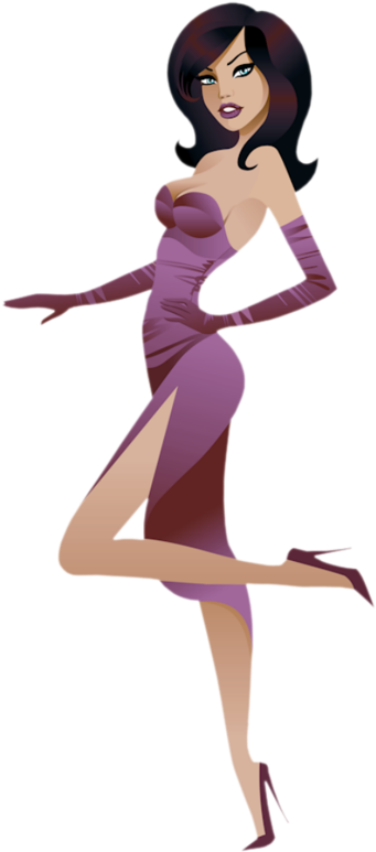 Glamour Clip Art Sexy Transprent Png - Hot Girl Cartoon Png (420x800)