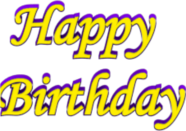Yellow Clipart Happy Birthday - Purple And Yellow Happy Birthday (640x480)