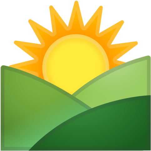 Emoji Amanecer Clipart Emoji Sunrise Clip Art - Mountain With Sunrise Clipart Png (512x512)
