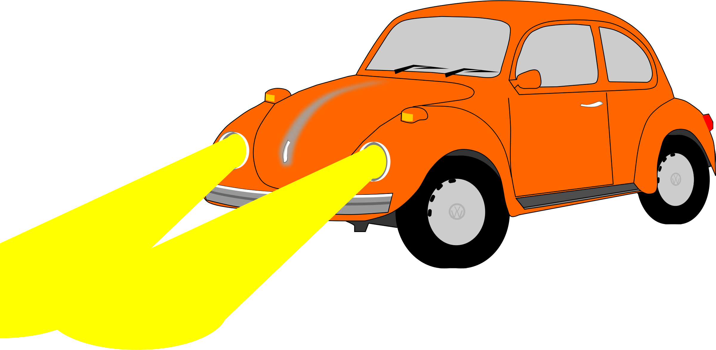 Big Image - Red Beetle Car Clipart Png (2400x1175)