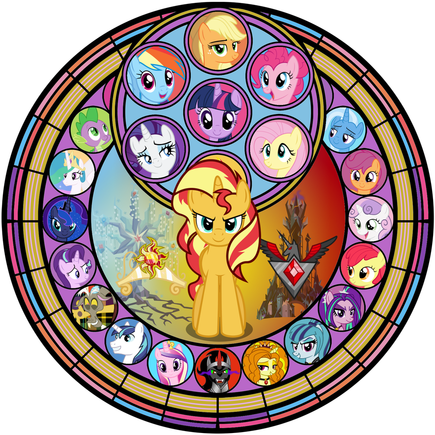 Project Sunrise By Flaminkitsune - Beauty And The Beast Stained Glass Window Color (894x894)