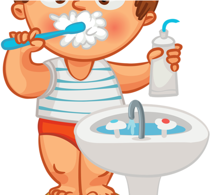 Kids Brushing Teeth Clipart - Teeth (510x400)