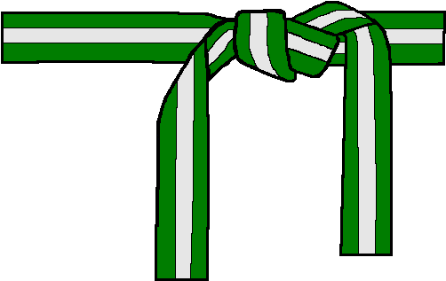 Green Belt W/ White Stripe - Green White Stripe Belt (512x320)