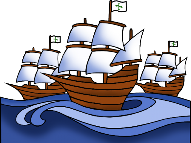 Ship Clipart Columbus Day - Christopher Columbus Ships Clip Art (640x480)