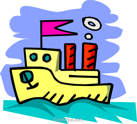 Barco Dos Desenhos Animados Livre De Direitos Vetores - Cartoon Boat (480x436)