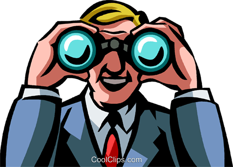 Businessman Looking Through Binoculars Royalty Free - Olhando Binoculo Png (480x344)