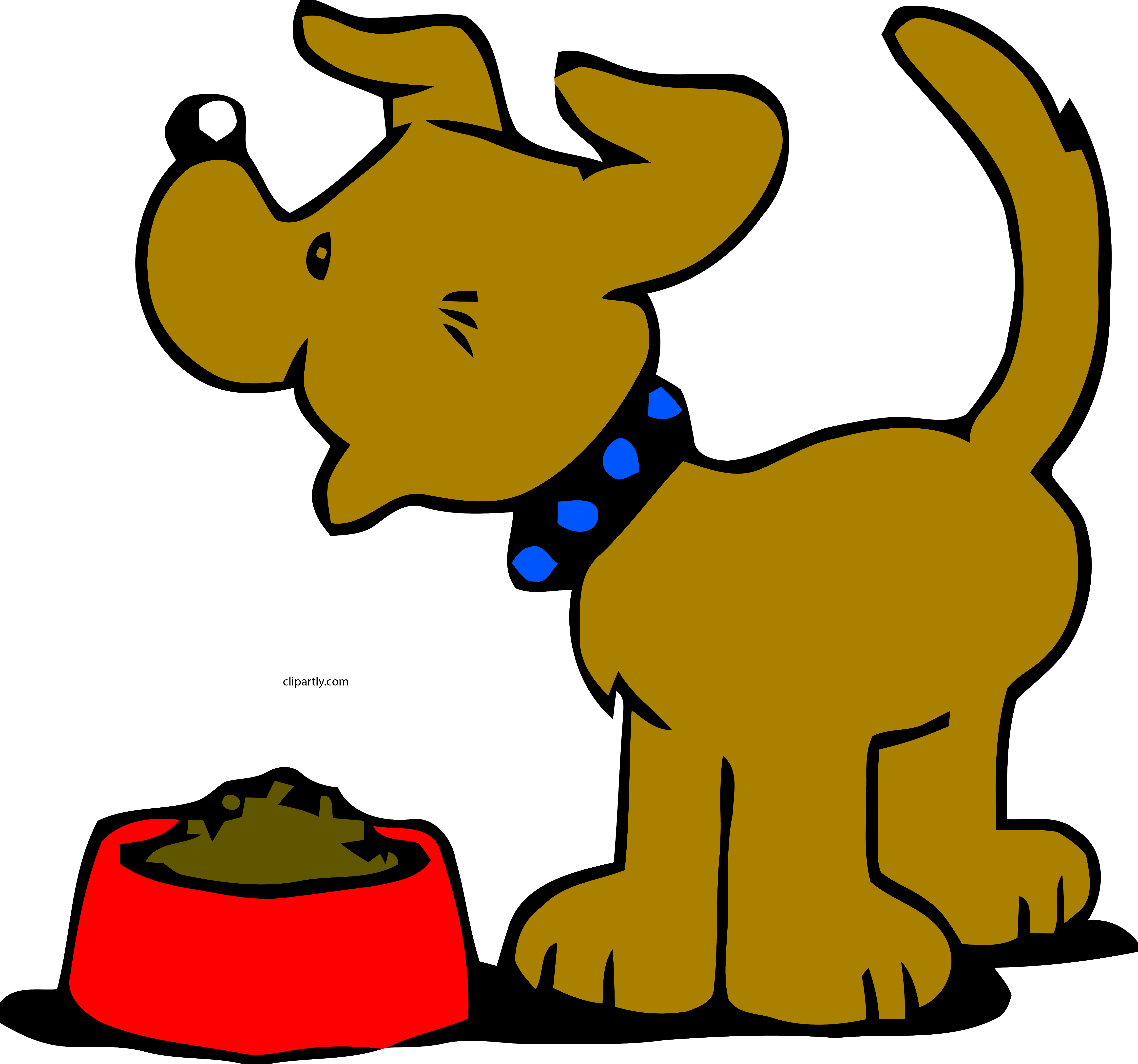 Goldenrod Color Dog Clipart Png - Dog Eating Cartoon Gif (4611x4312)