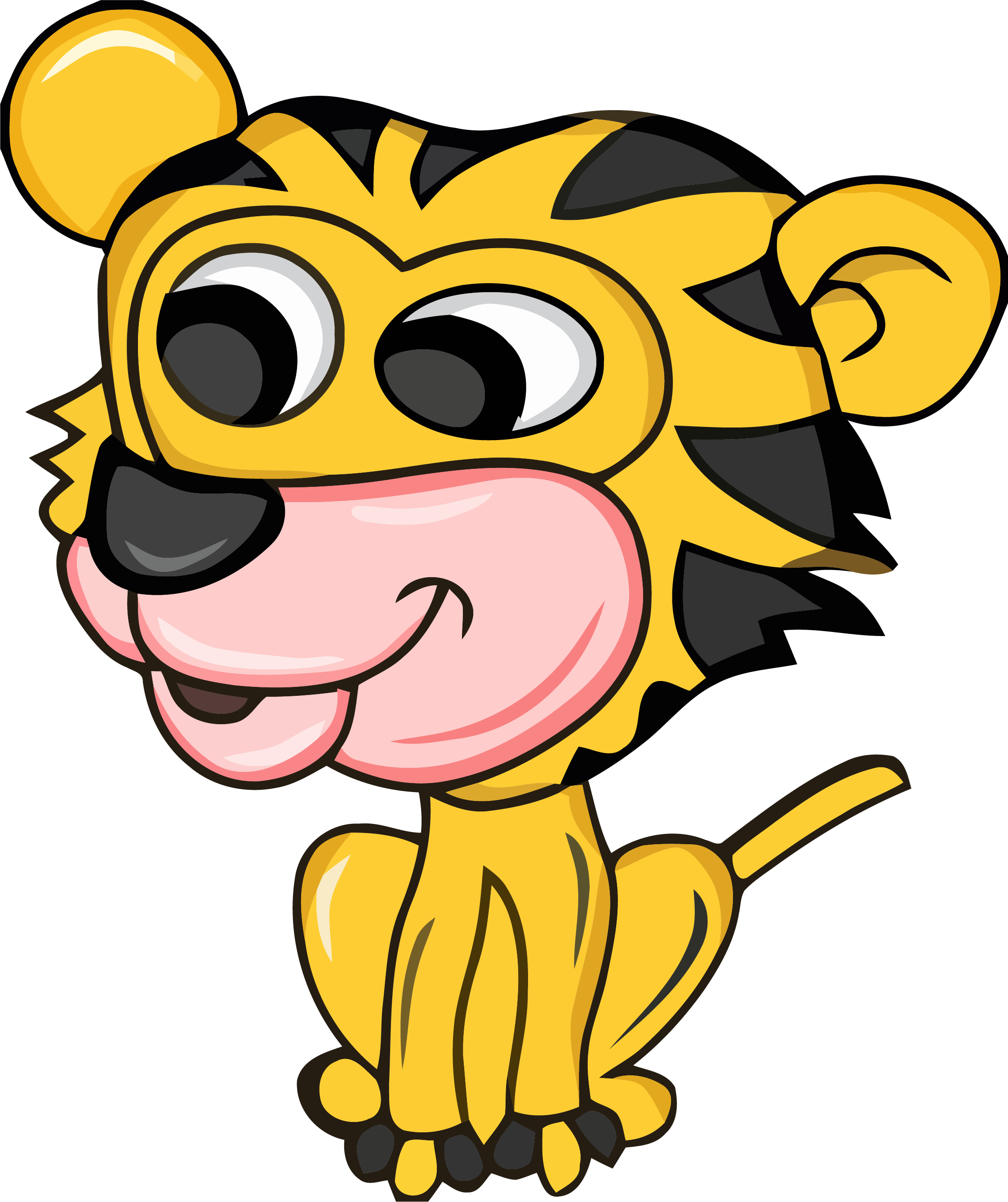 Goldenrod And Gray Color Cartonn Tigger Clipart - Cartoon (2243x2674)