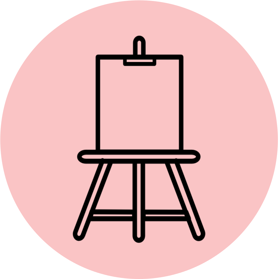 Art For Days - Easel Clipart Black And White Vector (1080x1080)