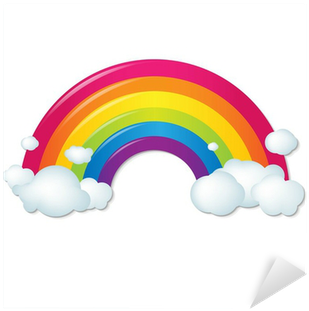 Vinilo Pixerstick Arco Iris De Colores Con Las Nubes - Rainbow With Clouds Cartoon (400x400)