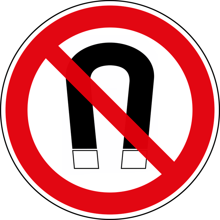 Magnetic Field Ban Prohibitory - No U Turn Clipart (720x720)