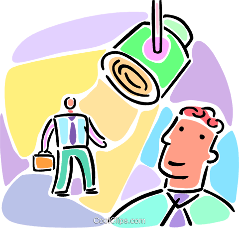 Hombre Bajo Un Foco De Luz Libres De Derechos Ilustraciones - Hombre Bajo Un Foco De Luz Libres De Derechos Ilustraciones (480x458)