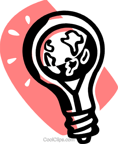 Planeta Tierra En Un Foco De Luz Libres De Derechos - Illustration (394x480)