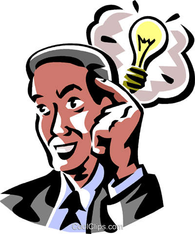 Hombre De Negocios Con Un Foco De Luz Libres De Derechos - Idea Light Bulb (400x480)