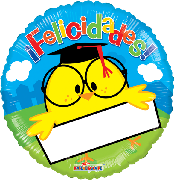 Globo Felicidades Pollito - Medallas Animadas De Felicitaciones (600x600)