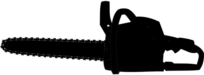 Chainsaw Black Silhouette Chain Tool Saw C - Chain Saw Clipart (681x253)
