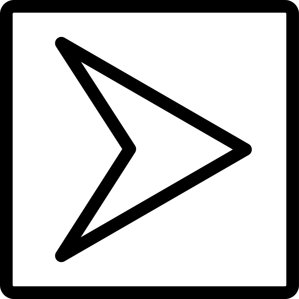 Right Arrow In Square Button Outline Comments - Triangle (980x980)