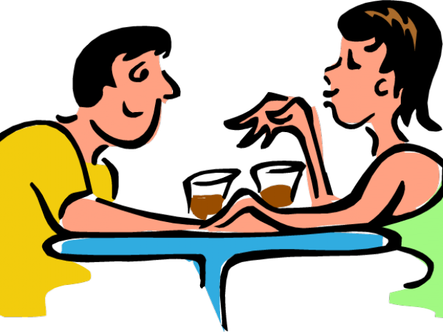 Pair Clipart Talk - Husband And Wife Talking Clipart (640x480)