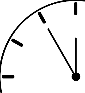 Reloj Png - Clock Clip Art Black White (354x384)