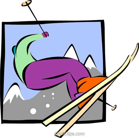Esquiar Livre De Direitos Vetores Clip Art Ilustração - Esquiar Livre De Direitos Vetores Clip Art Ilustração (480x476)