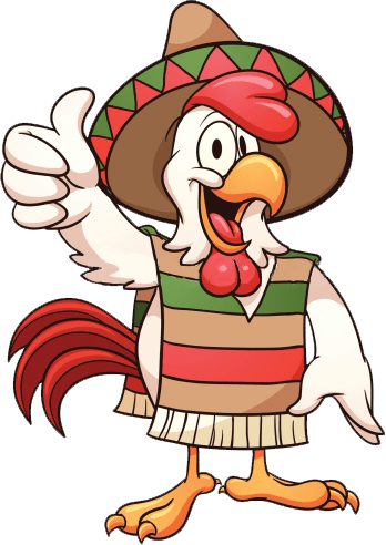 El Pollo Clipart - Mexican Chicken Cartoon (348x492)