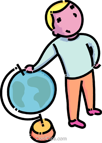 Boy Standing Beside A Globe Royalty Free Vector Clip - Boy Standing Beside A Globe Royalty Free Vector Clip (342x480)